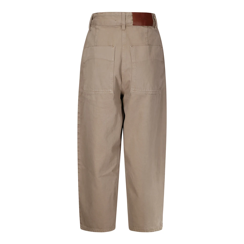 Studio Nicholson Wijde Crop Denim Broek Brown Dames