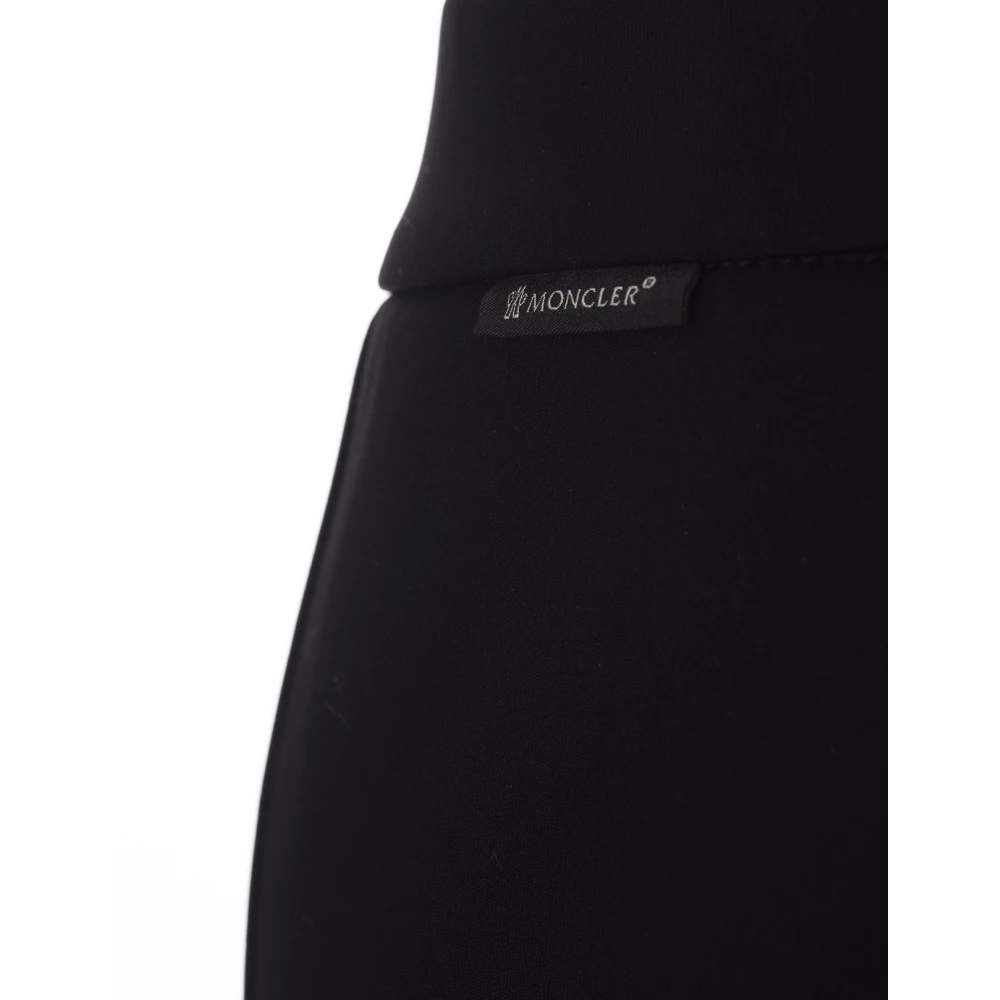 Moncler Zwarte Nylon Jersey Broek Black Dames