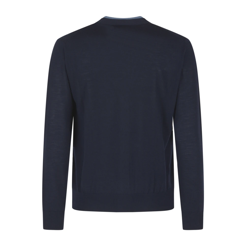 Canali Blauwe Punto Sweater Blue Heren