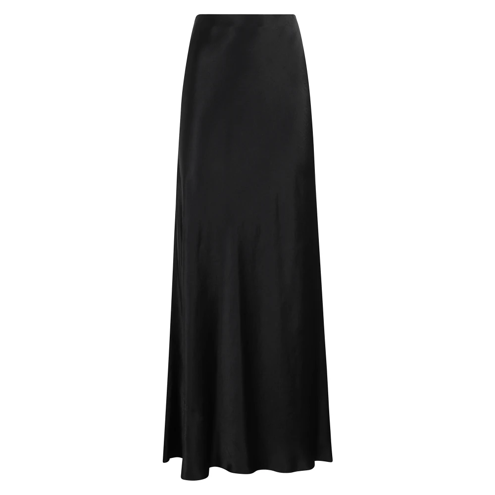 Vince Elegante Satijnen Maxi Rok Black Dames