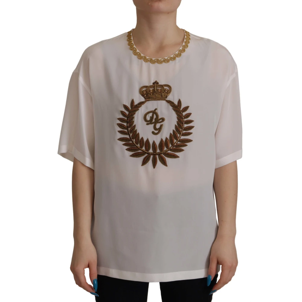 Dolce & Gabbana Donna Bianco Top, 2XS, New,