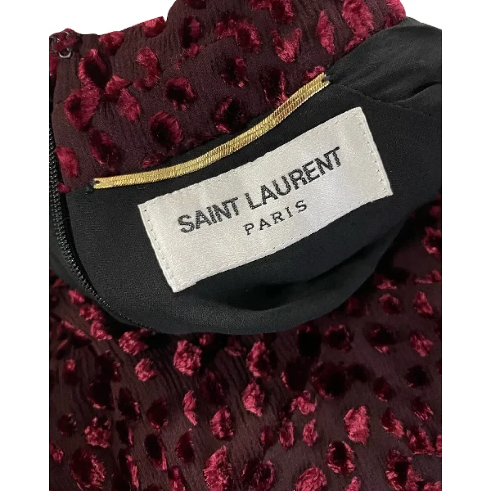 Yves Saint Laurent Vintage Pre-owned Viscose dresses Red Dames