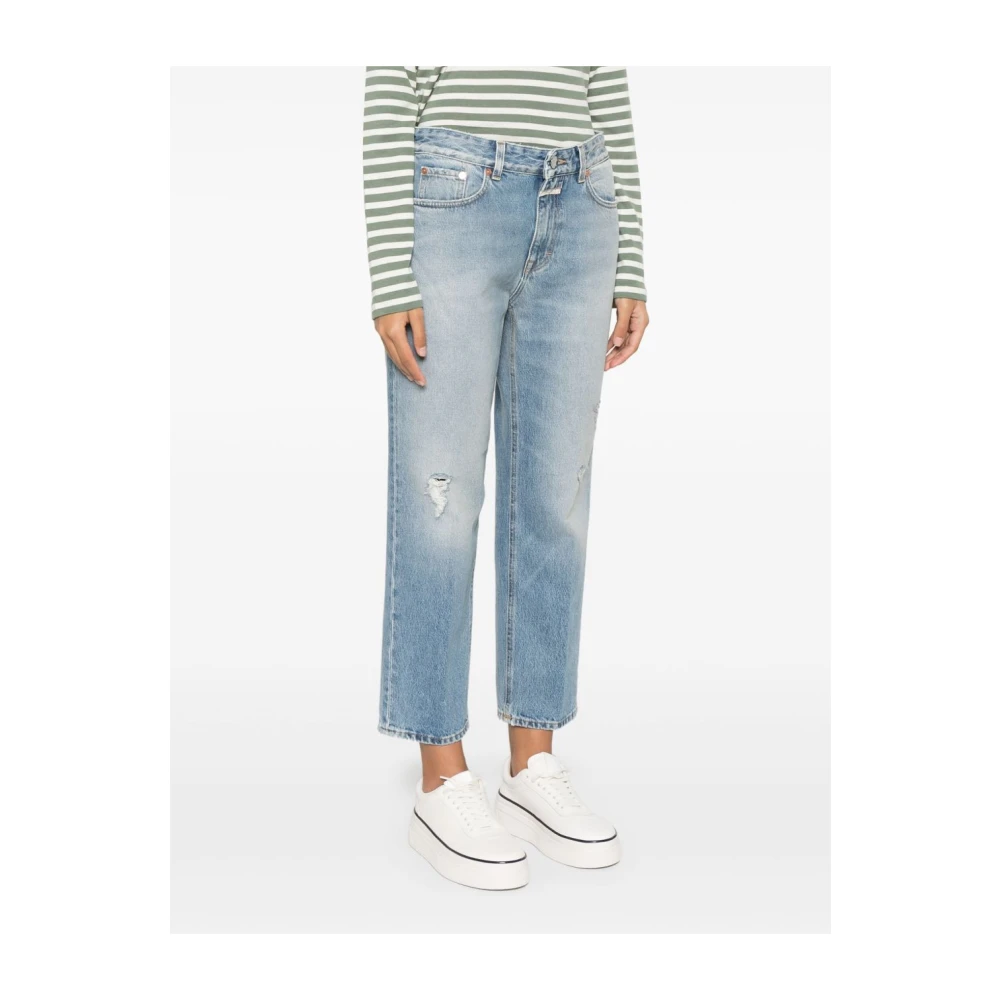 closed Heldere Blauwe Distressed Jeans met Verborgen Rits Blue Dames