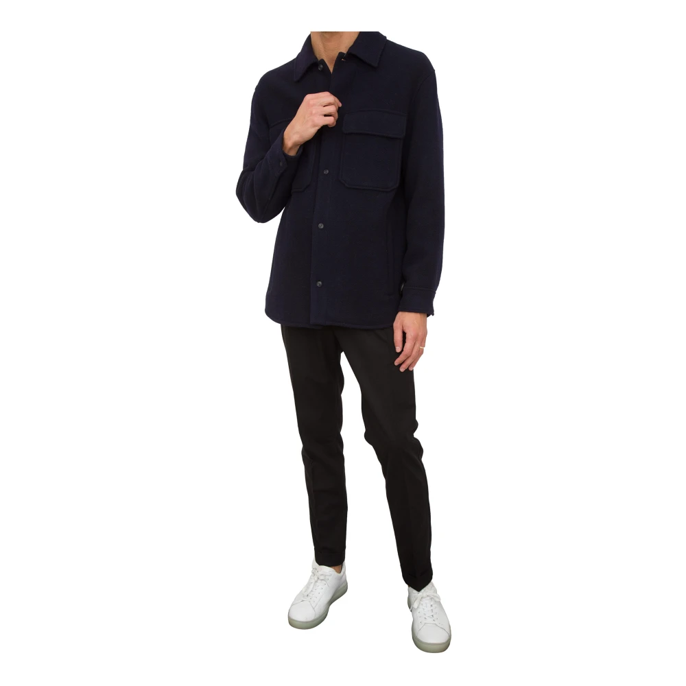 Emporio Armani Blauwe Blouson Jas Blue Heren