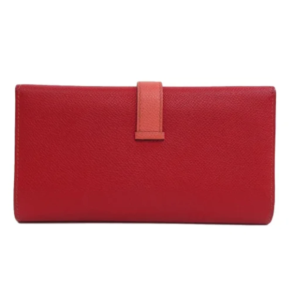 Hermès Vintage Pre-owned Leather wallets Red Dames