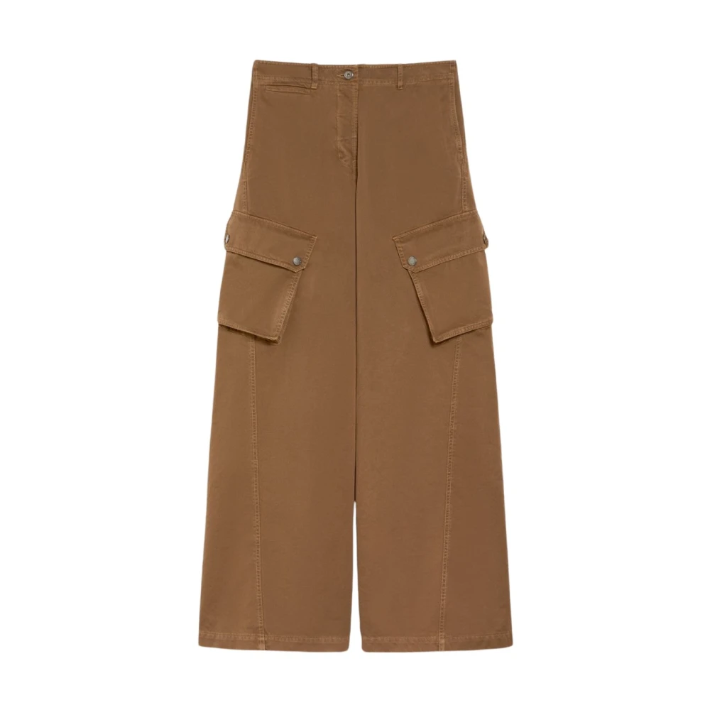 Max Mara Weekend Cargo-stijl Wijde Pijpen Broek Brown Dames