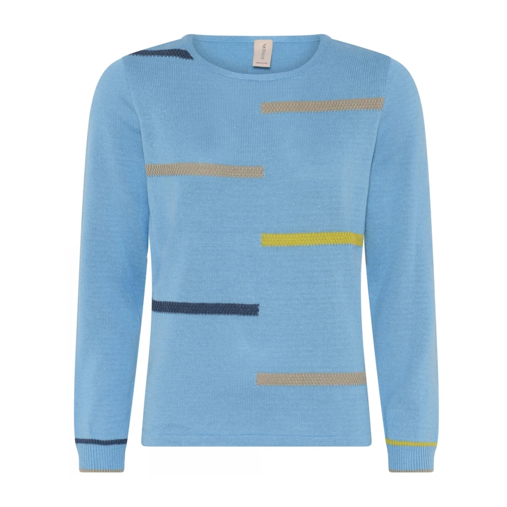 Skovhuus Gestreepte Pullover in Pool Blue Dames