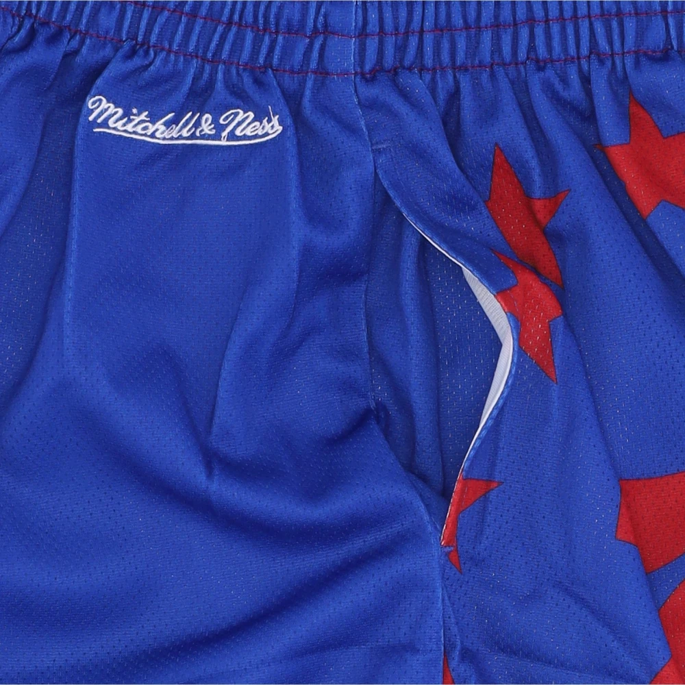 Mitchell & Ness NBA Big Face Basketball Shorts Blue Heren