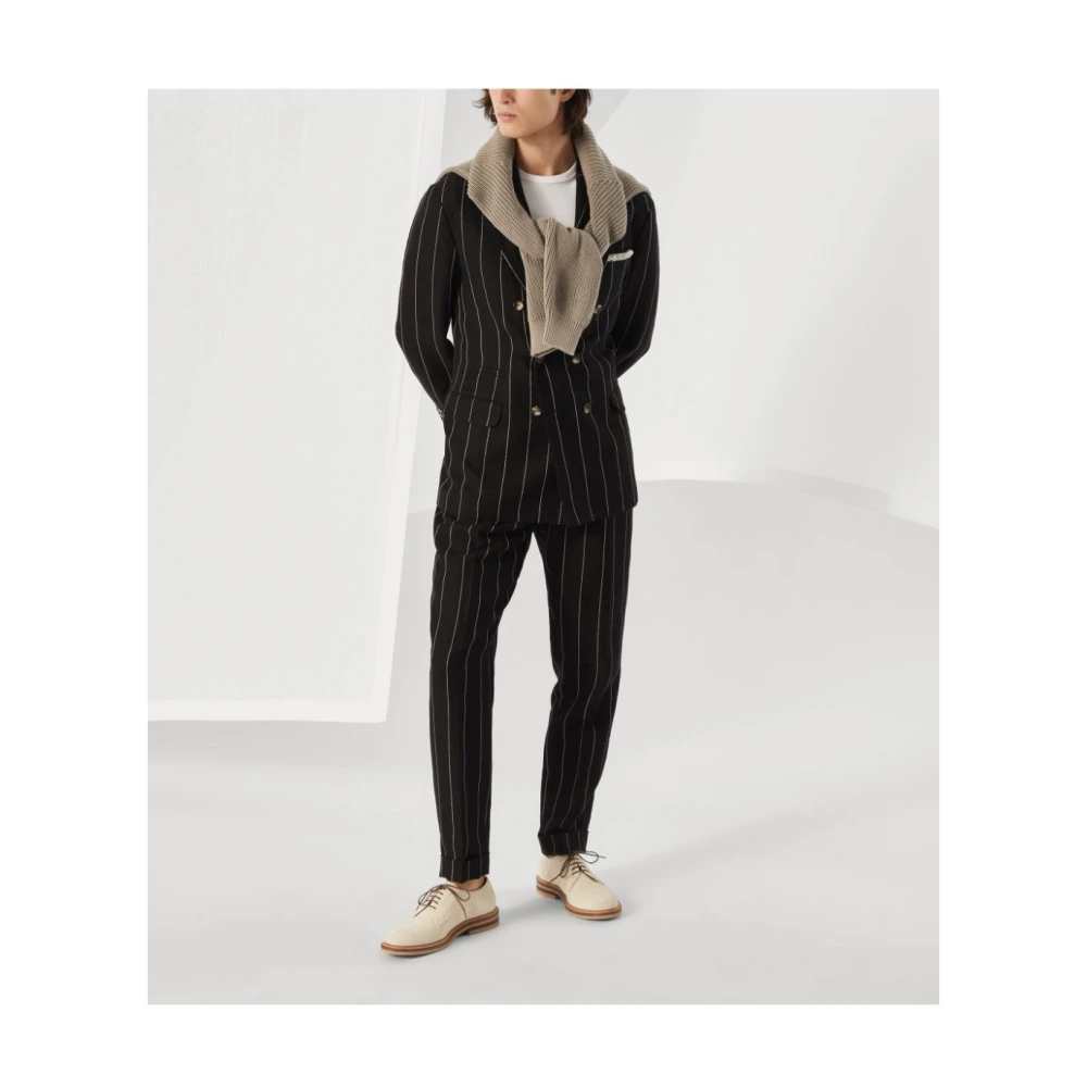 BRUNELLO CUCINELLI Geribbelde katoenen trui in khaki Brown Heren