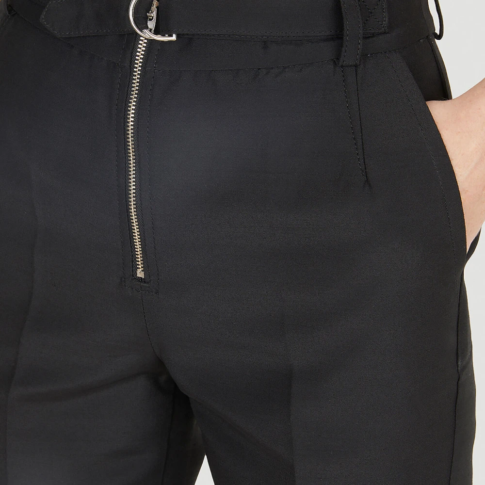 Capasa Milano Moderne Militaire Wollen Broek Black Dames