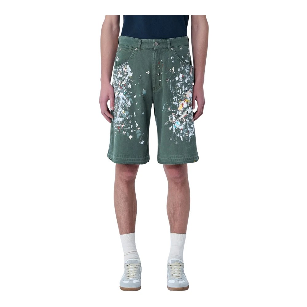 Gallery Dept. Green Denim Shorts, Male, W32, Platoon Painter Shorts