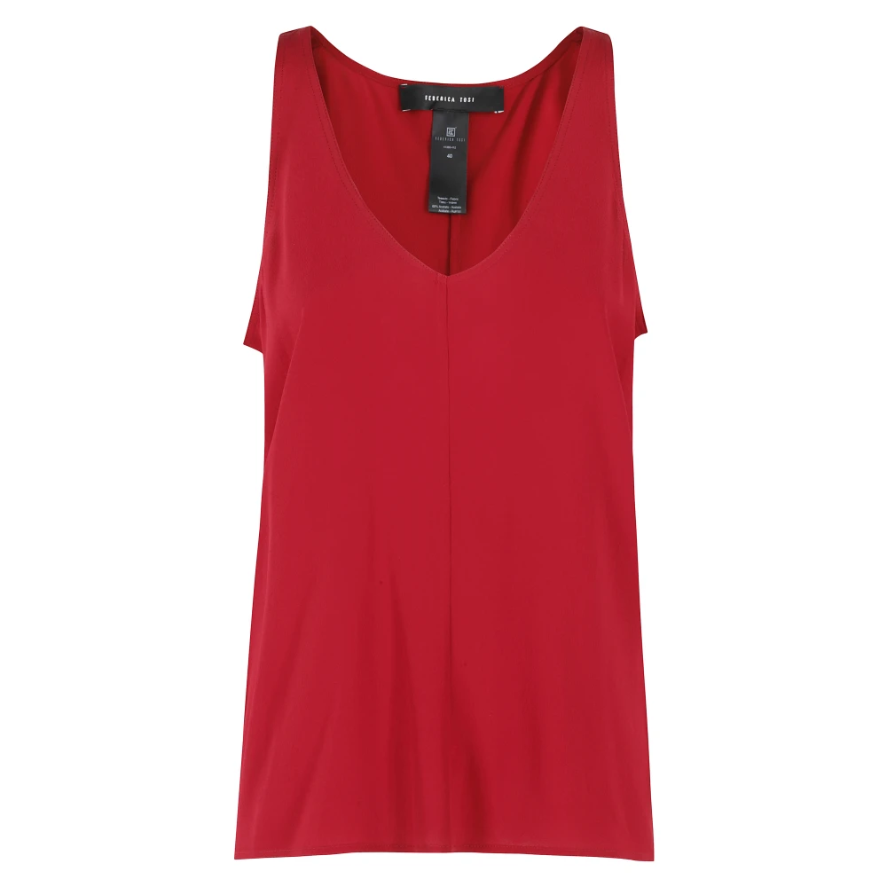 Federica Tosi Stijlvolle Crepe de Chine Blouse Red Dames