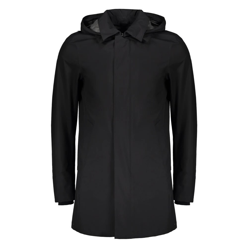 Herno Tech Regenjas met Elastische Manchetten Black Heren