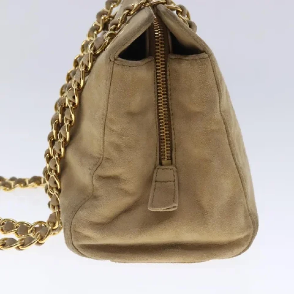Prada Vintage Pre-owned Suede prada-bags Beige Dames