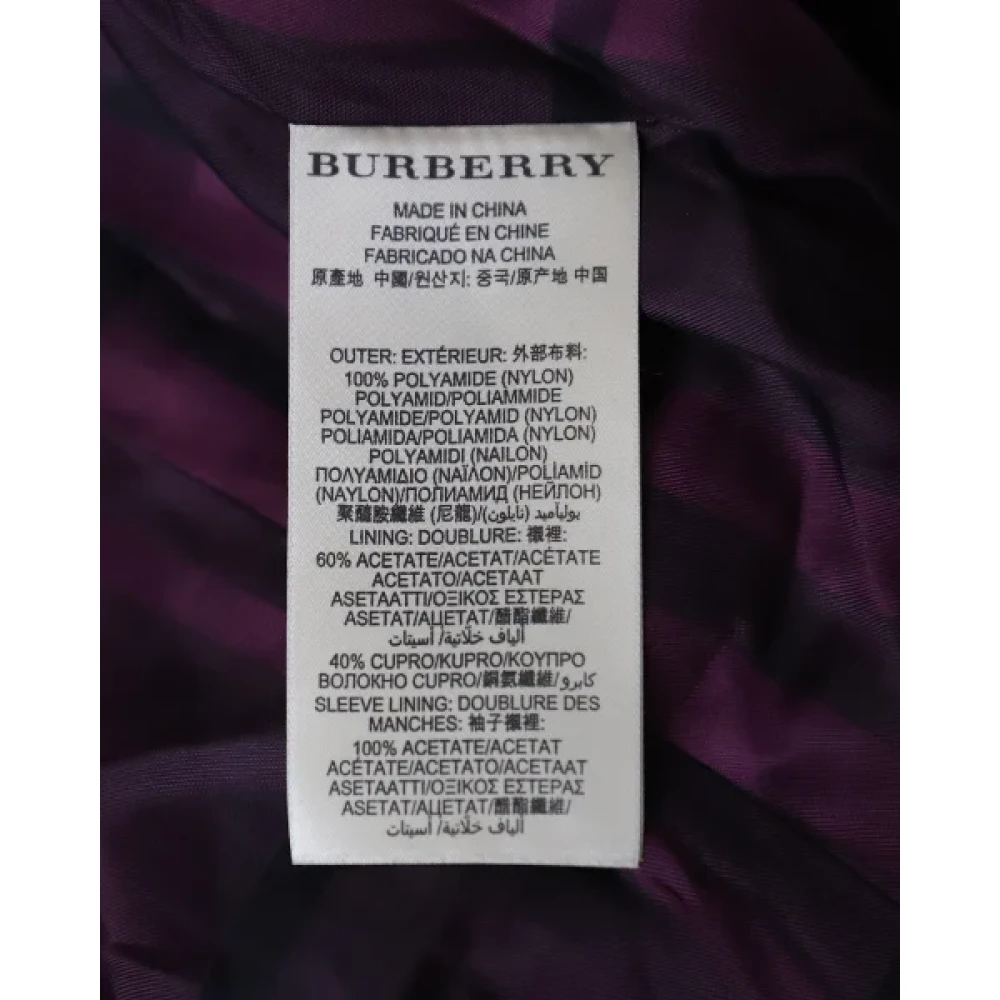Burberry Vintage Pre-owned Nylon outerwear Purple Dames