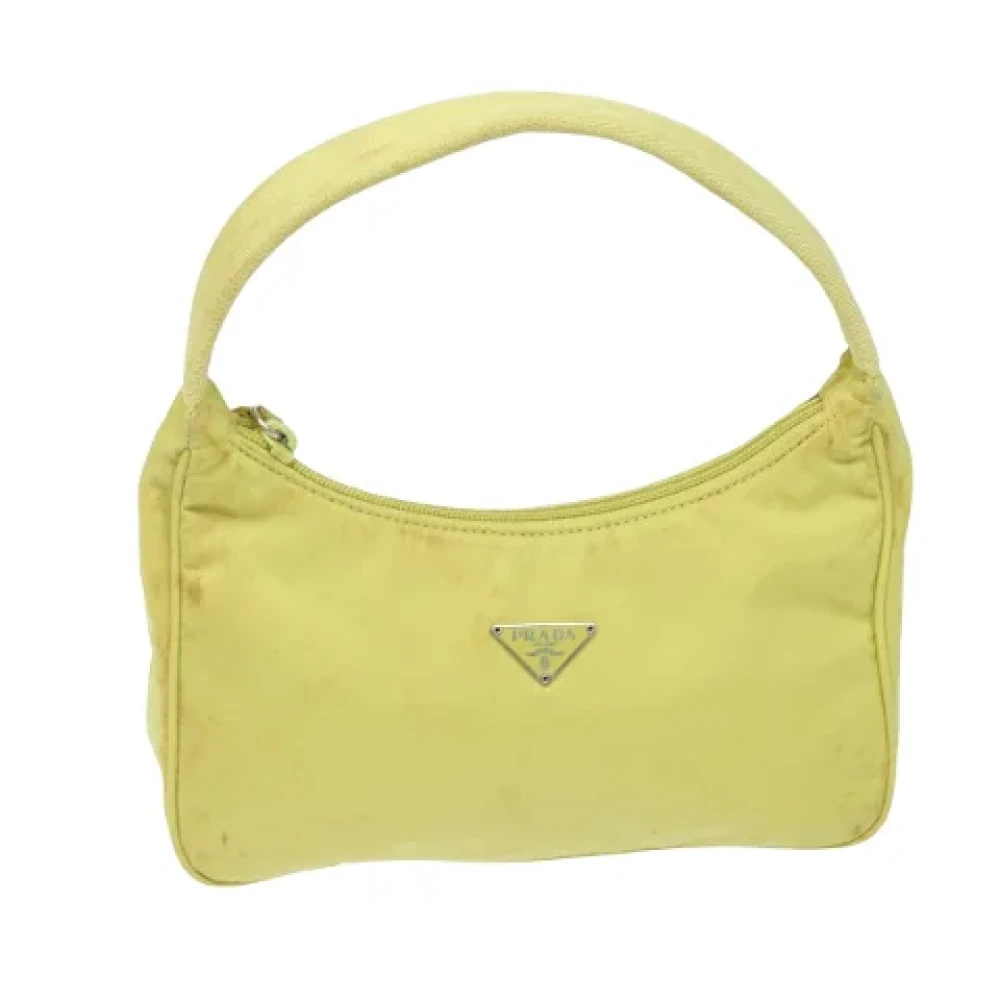 Prada Vintage Pre-owned Fabric clutches Yellow Dames