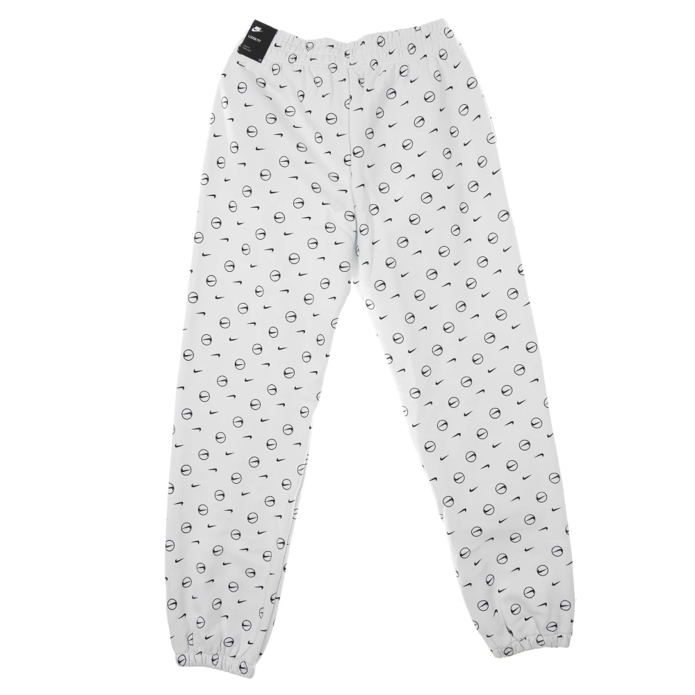 Nike Sporty Fleece Tracksuit Pants All Over Print White Heren