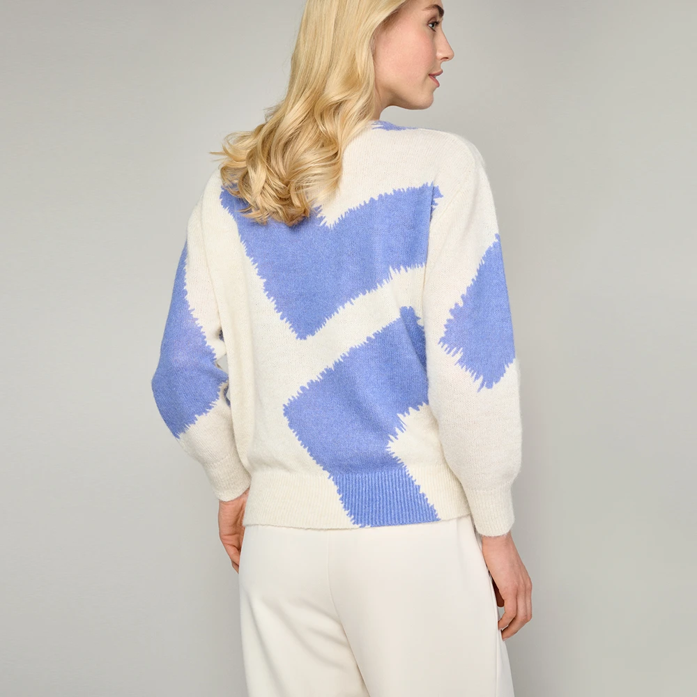 Marie Méro Multicolor Grafische Print Trui Blue Dames