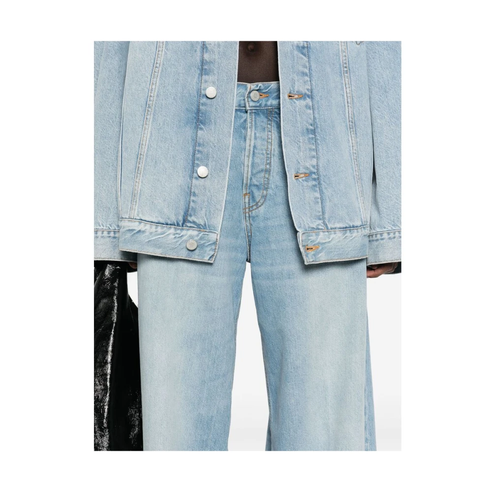 Haikure Aqua Blue Button Fly Jeans Blue Dames