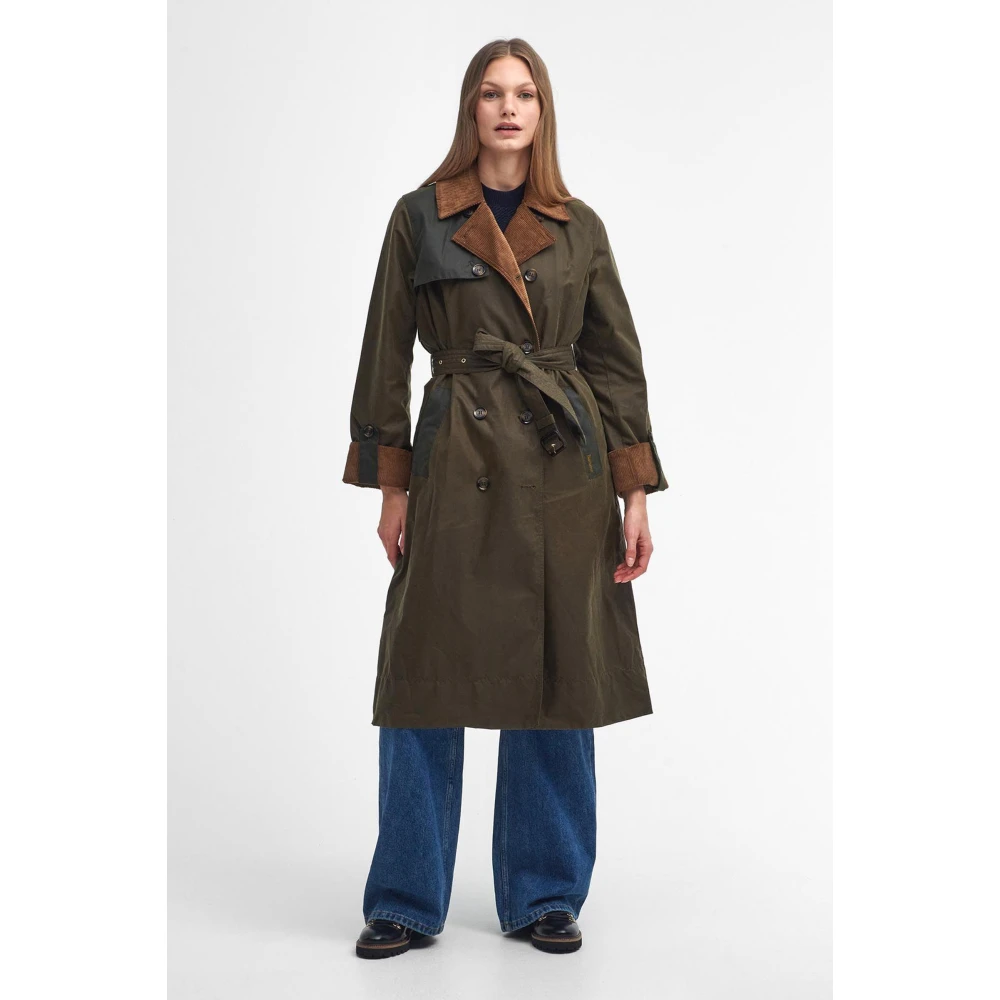 Barbour Gewaxte trenchcoat met iconische details Green Dames