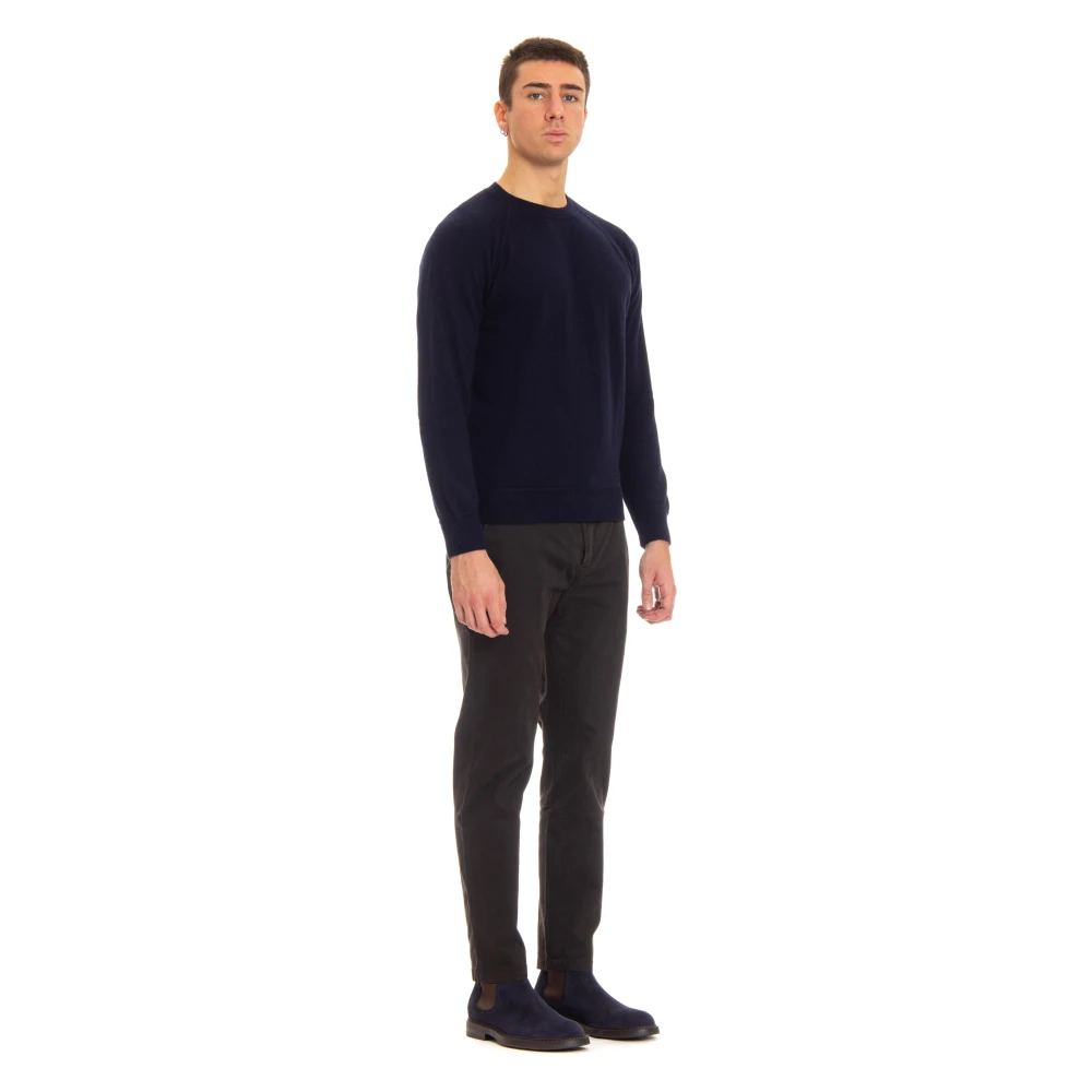 Gran Sasso Round-neck Knitwear Blue Heren