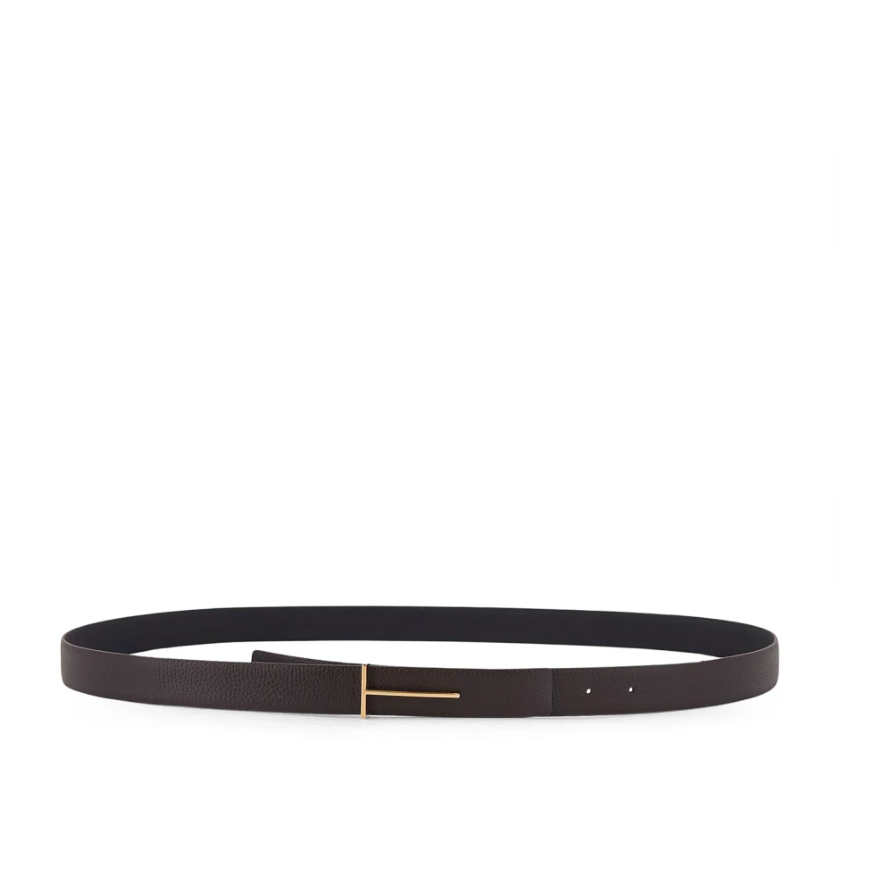 Tom Ford Men's Brown Belts, 85 Cm, Grain Leather Slim T Reversible Belt