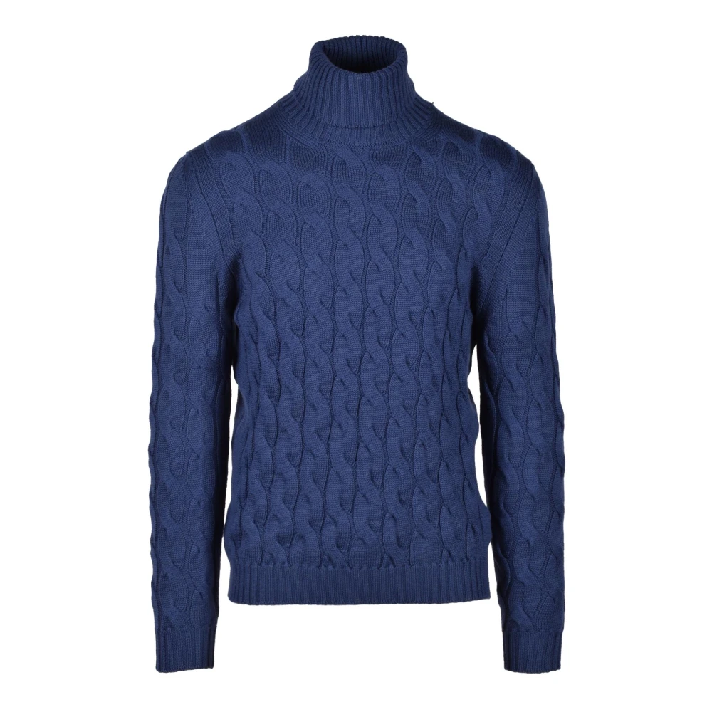 Alpha Studio Merino Wol Gebreide Top Blue Heren