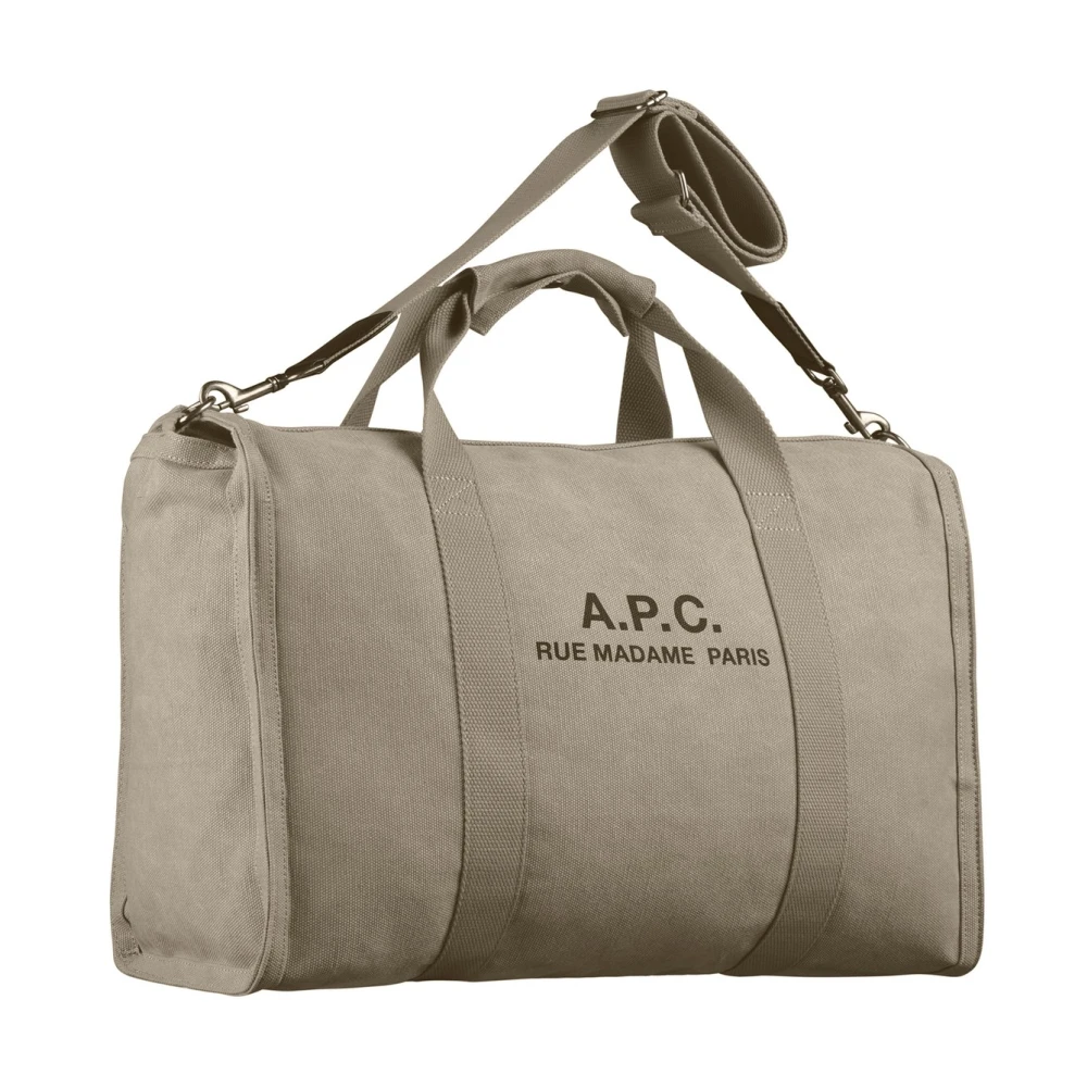 A.p.c. Militaire Stijl Weekendtas Gray Unisex