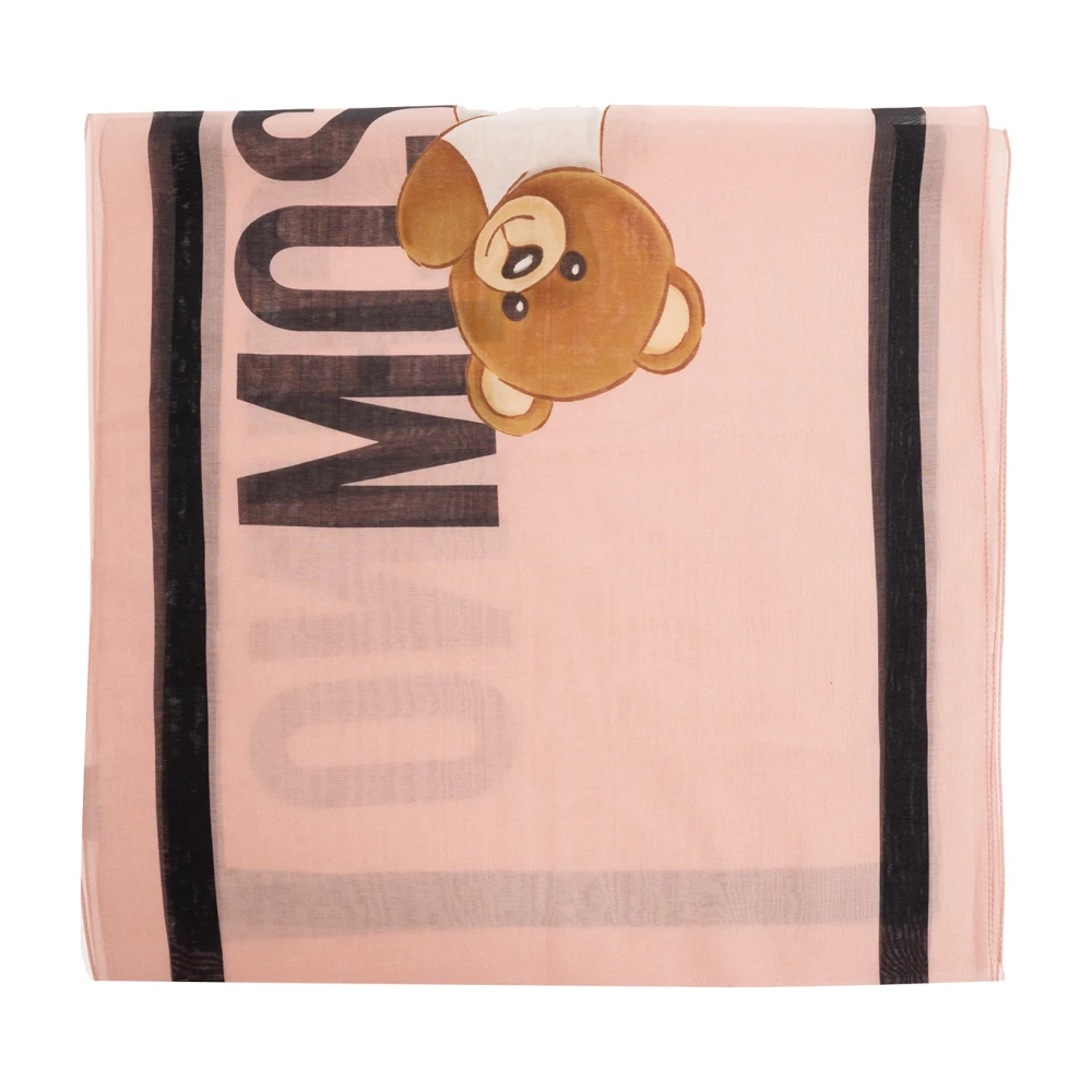 Moschino Sjaal met logo Pink Unisex