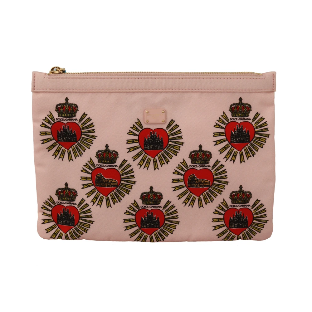 Dolce & Gabbana Women's Pink Devotion Heart Nylon Clutch Clutch