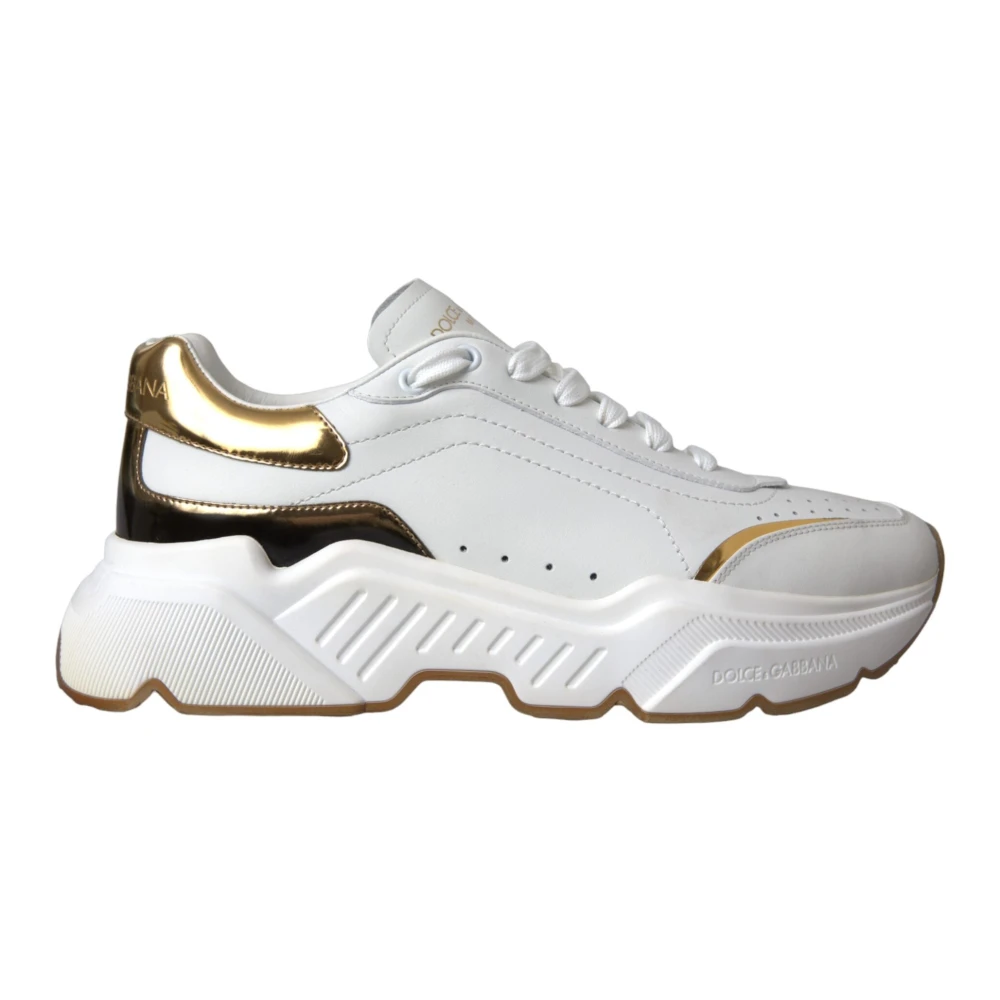 Dolce & Gabbana Women's White/Gold Leather Sneakers