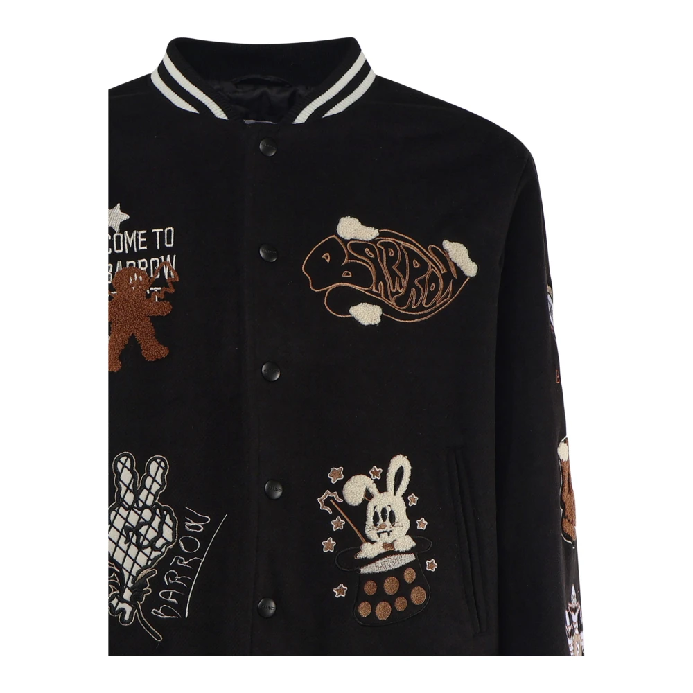 Barrow Zwarte Bomberjack met Logopatch Black Heren