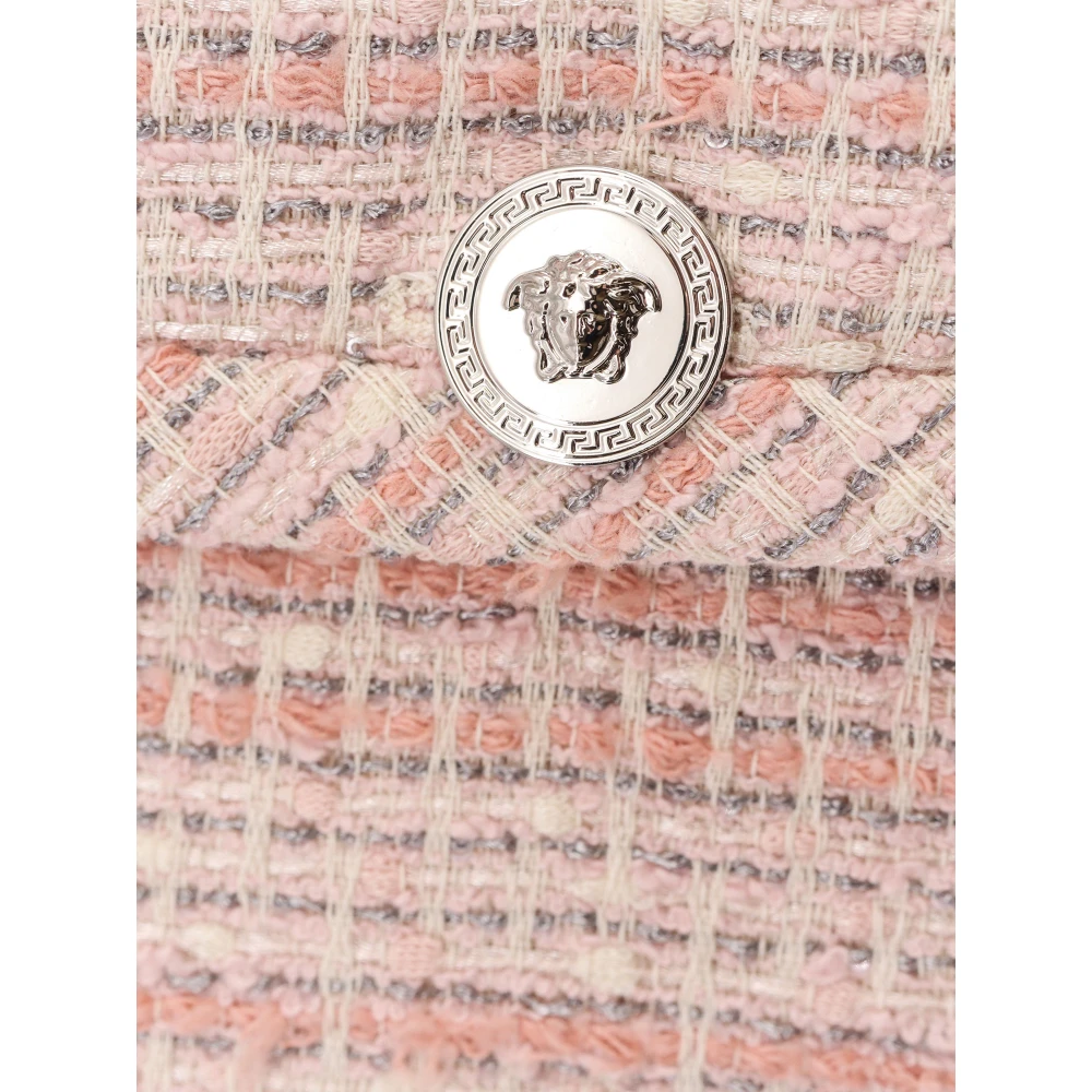 Versace Roze Blazer Crew-neck Vier Zakken Pink Dames