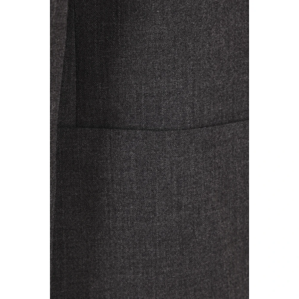 Thom Browne Donkergrijze Wol Single-Breasted Jas Gray Heren