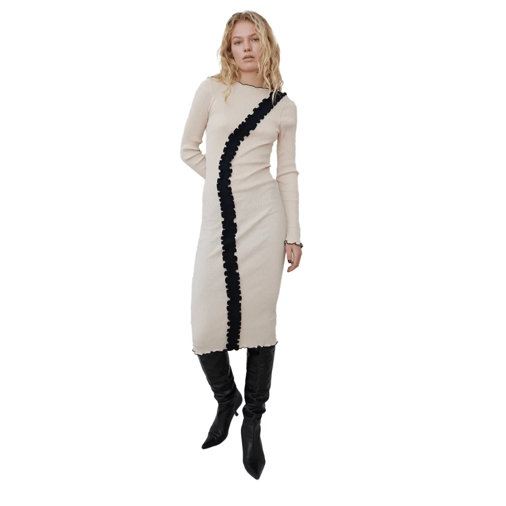 Opéra Sport Rookgrijze Naadloze Jurk Beige Dames