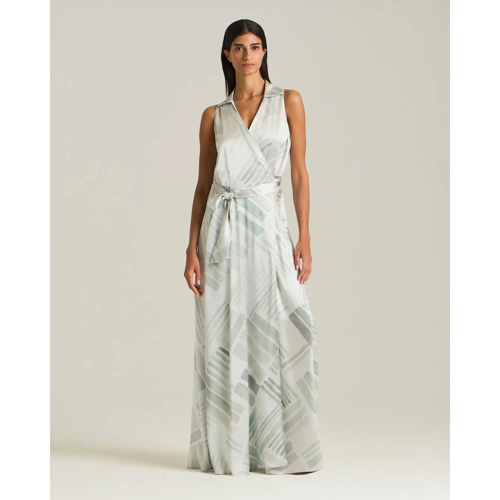 Kiton Ethnic Brush Zijden Omslagjurk Multicolor Dames