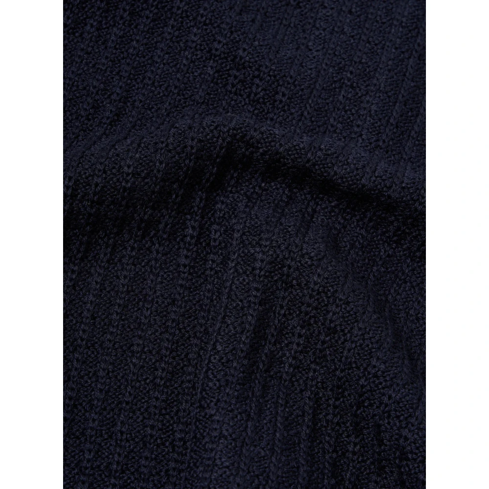 Universal Works Navy Merino Gebreid Jack Blue Heren