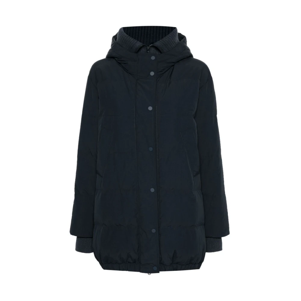 BRUNELLO CUCINELLI Navy Blauw Gewatteerd Buitenkleding Blue Dames