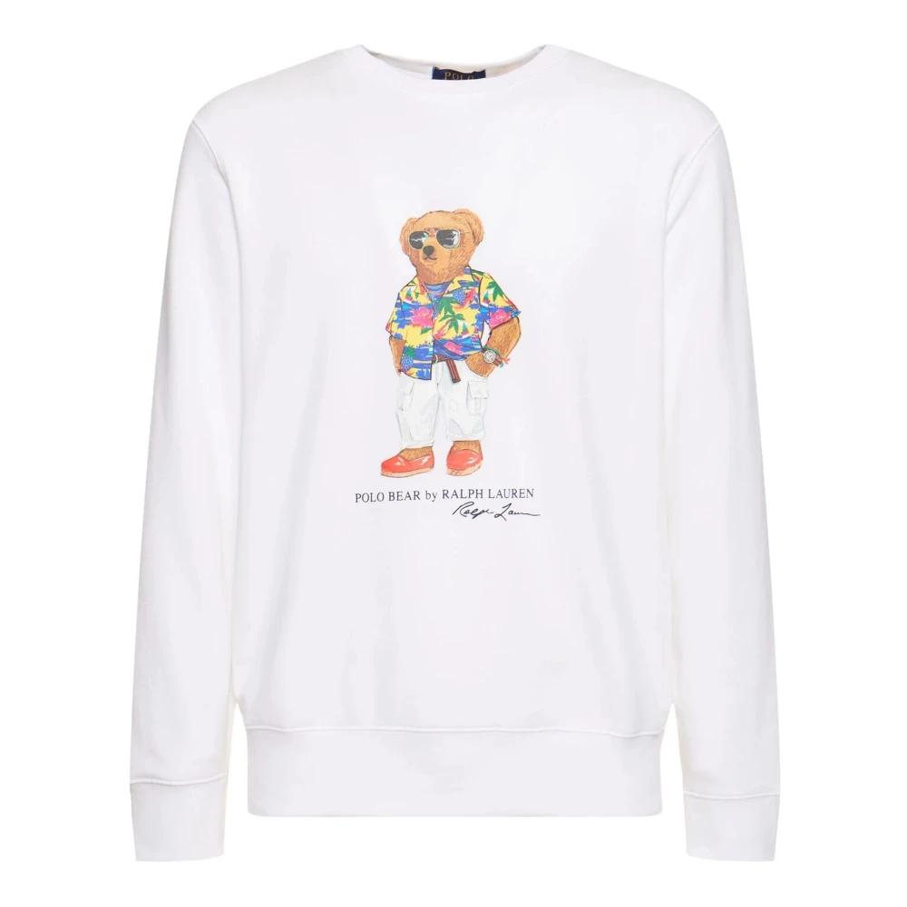 Ralph Lauren Teddybeer Crew Neck Sweatshirt White Heren