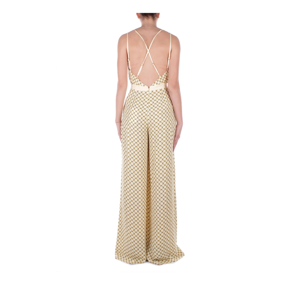 Elisabetta Franchi Voor Logo Rits Broek Yellow Dames