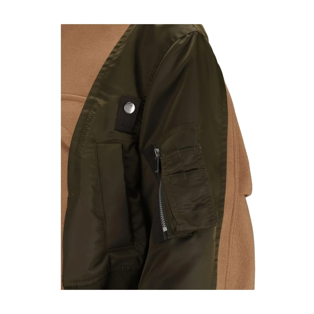 Sacai Geknipte Wollen Bomberjack Multicolor Dames
