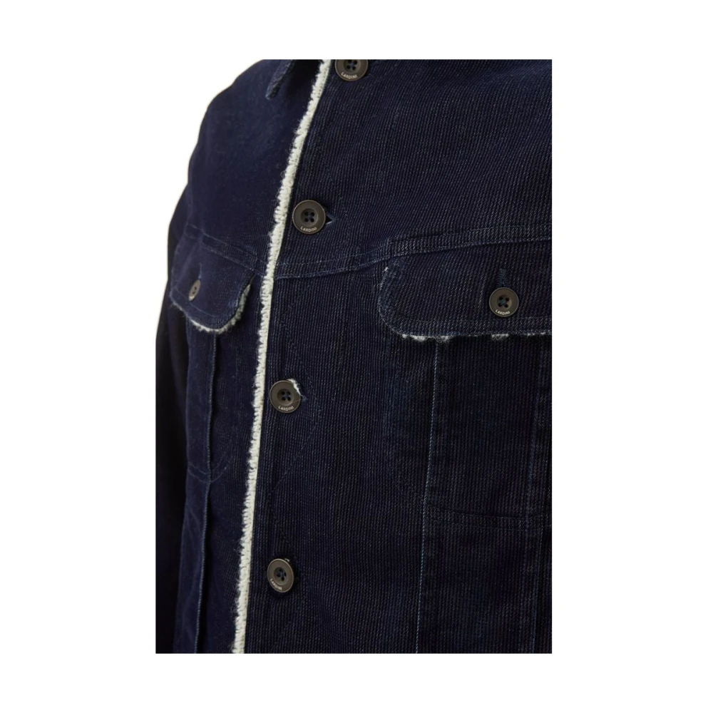 Lardini Blauwe Katoenen Jas Blue Heren