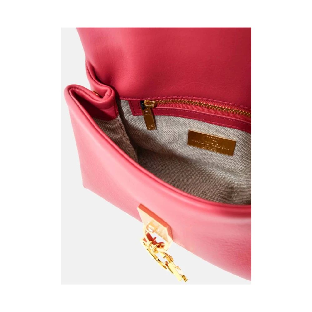 Carolina Herrera Baobab Leren Mini Tas met Gouden Bedel Pink Dames