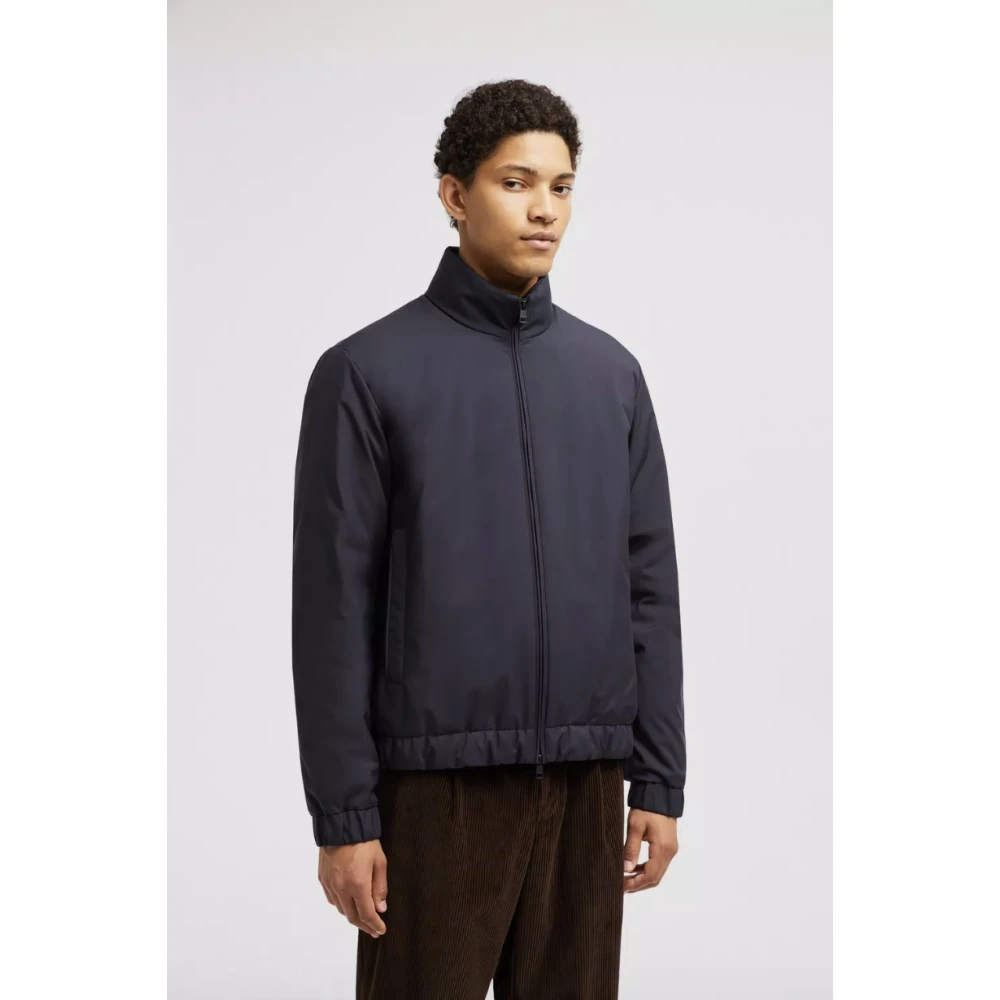Moncler Navy Short Down Jacket Blue Heren