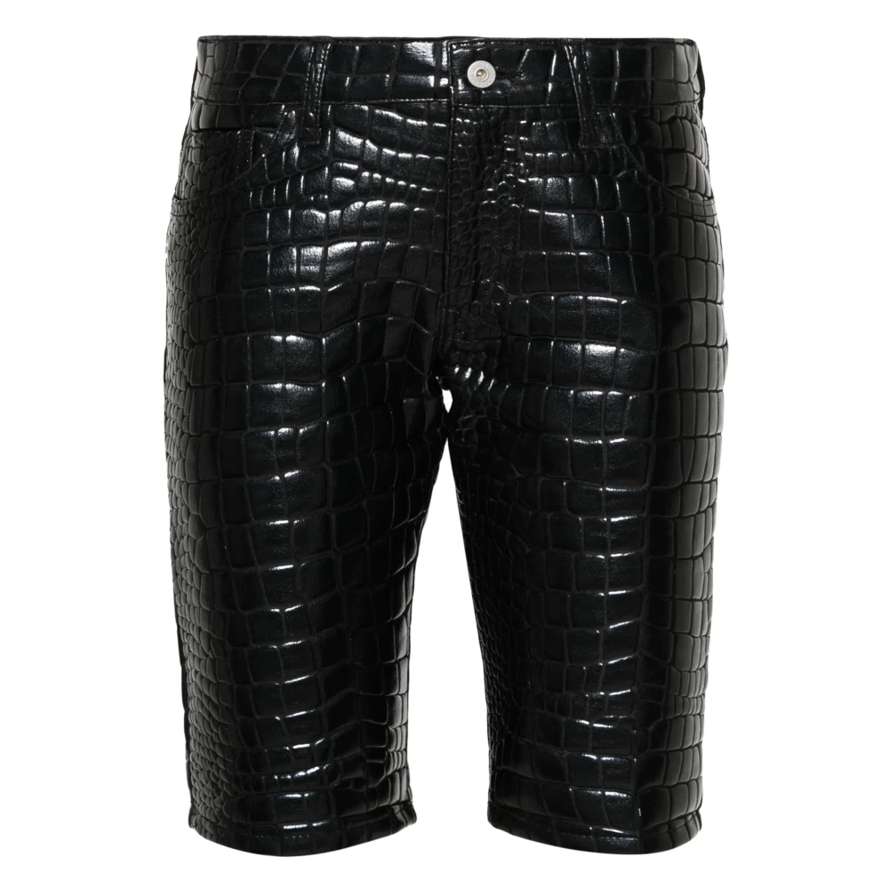 Junya Watanabe Stijlvolle Gekreukte Korte Broek Black Dames