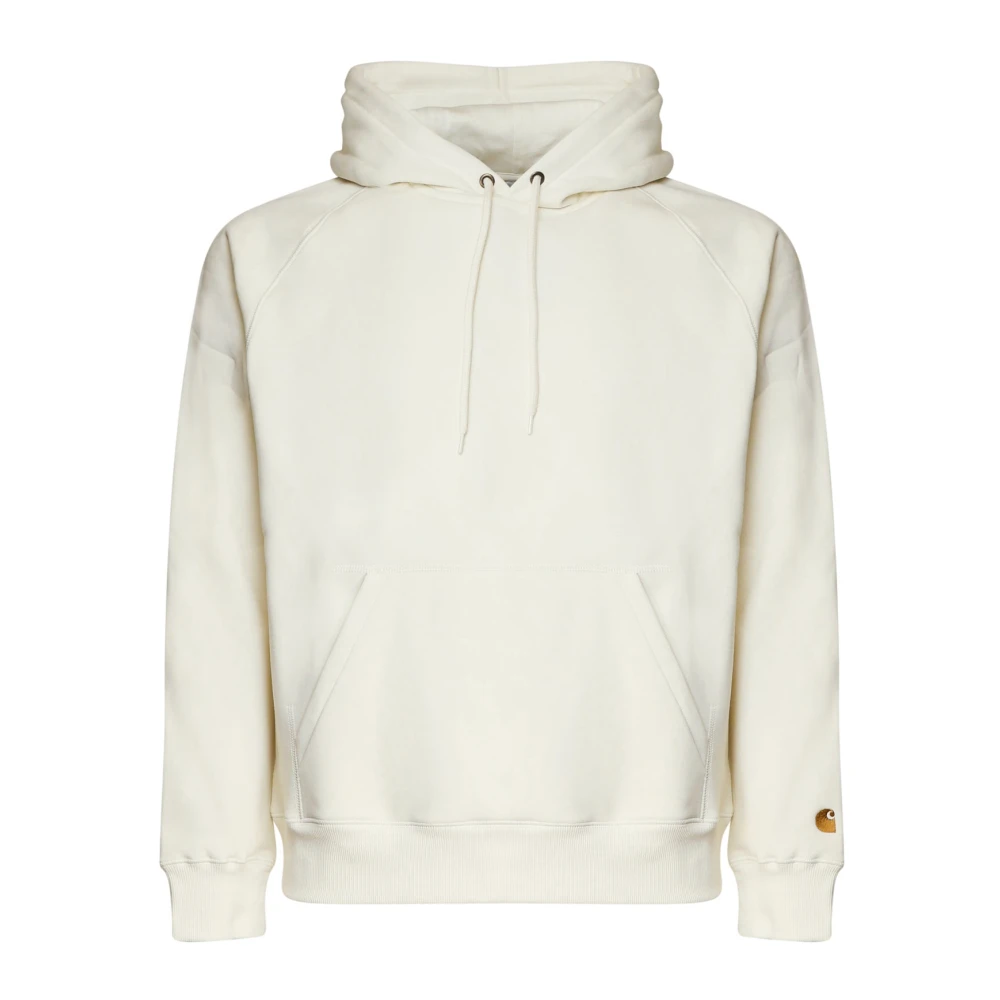 Carhartt WIP Hoodie Crème Kangoeroezakken Lange Mouwen White Heren
