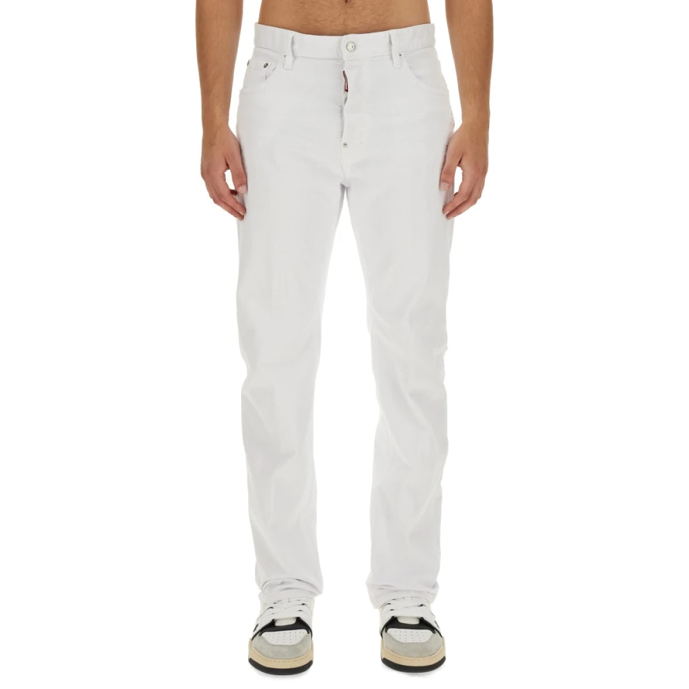 Dsquared2 Denim Regular Fit Jeans Made in Italy White Heren