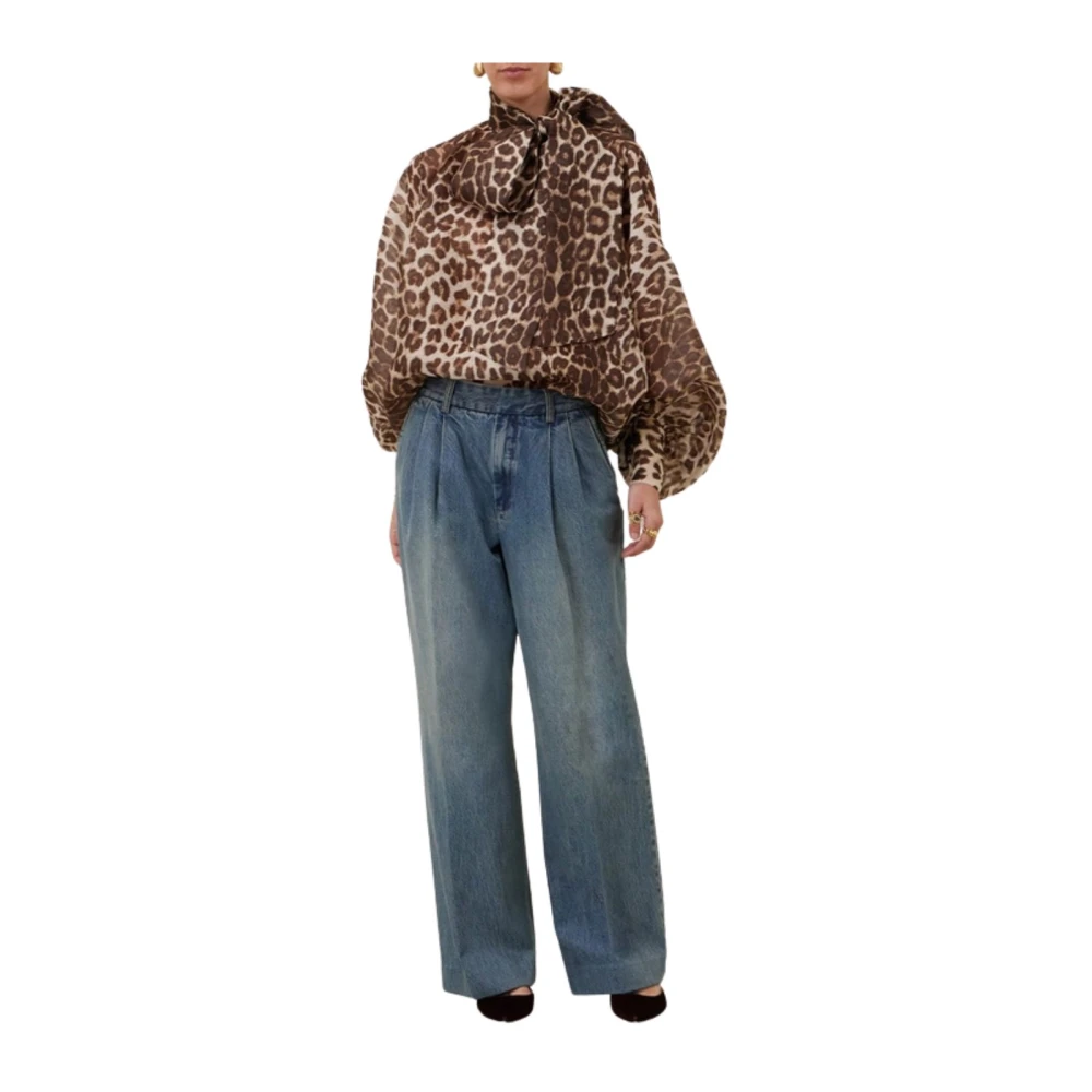 Zimmermann Moderne Denim Broek met Voorplooien Blue Dames