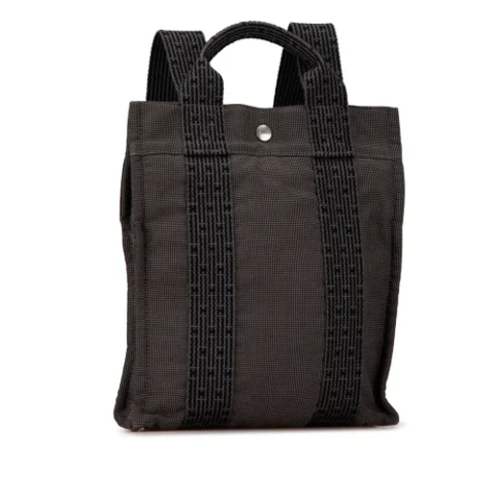 Hermès Vintage Pre-owned Canvas backpacks Gray Dames
