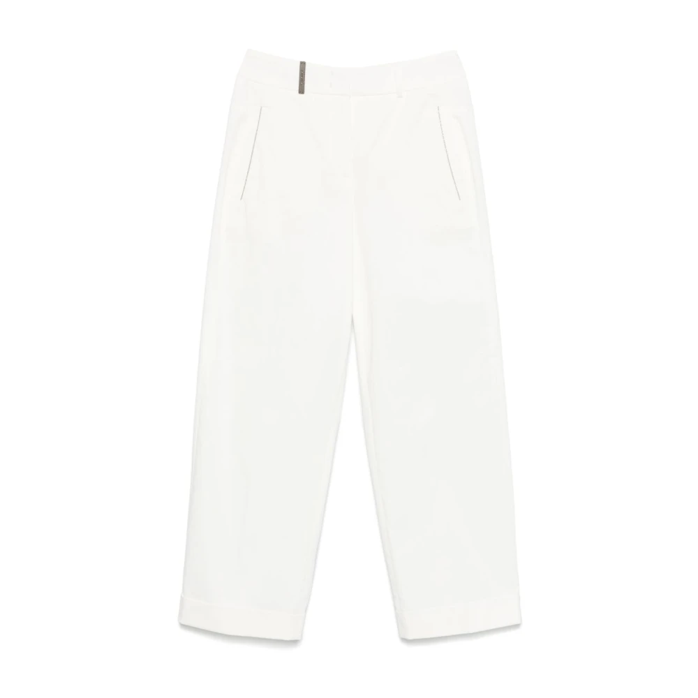 PESERICO Witte elegante broek White Dames